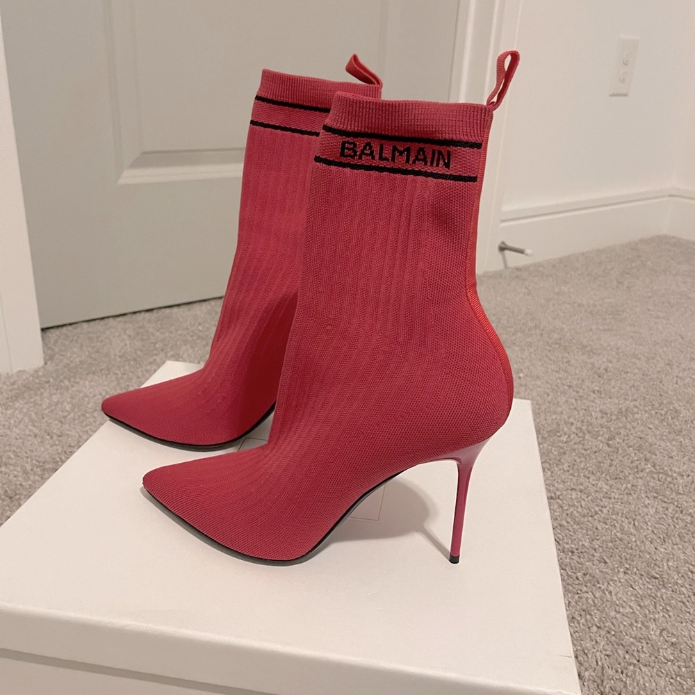 Balmain Hot Pink Sock Boots